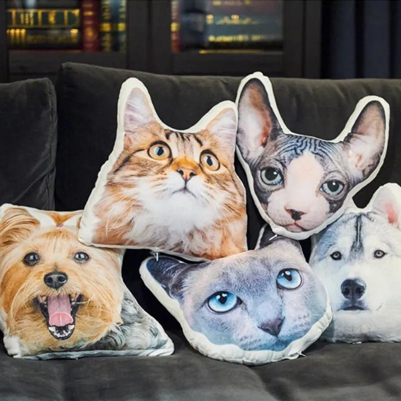 Custom Pet Photo Pillow, Custom Pet Face Pillow, 3D Portrait Pillow - AlexEcomStore