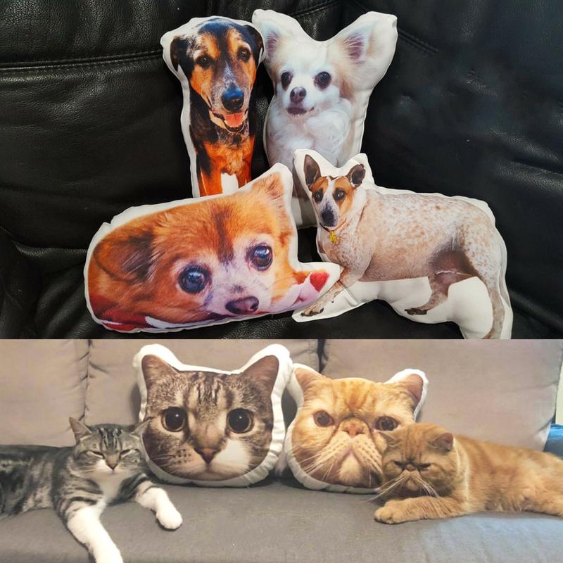 Custom Pet Photo Pillow, Custom Pet Face Pillow, 3D Portrait Pillow - AlexEcomStore