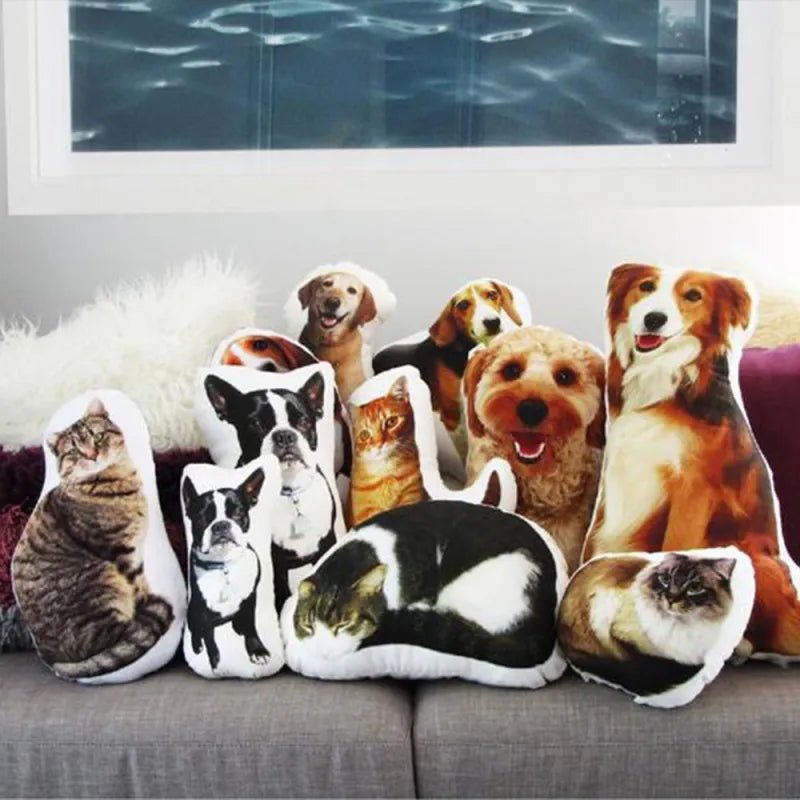 Custom Pet Photo Pillow, Custom Pet Face Pillow, 3D Portrait Pillow - AlexEcomStore