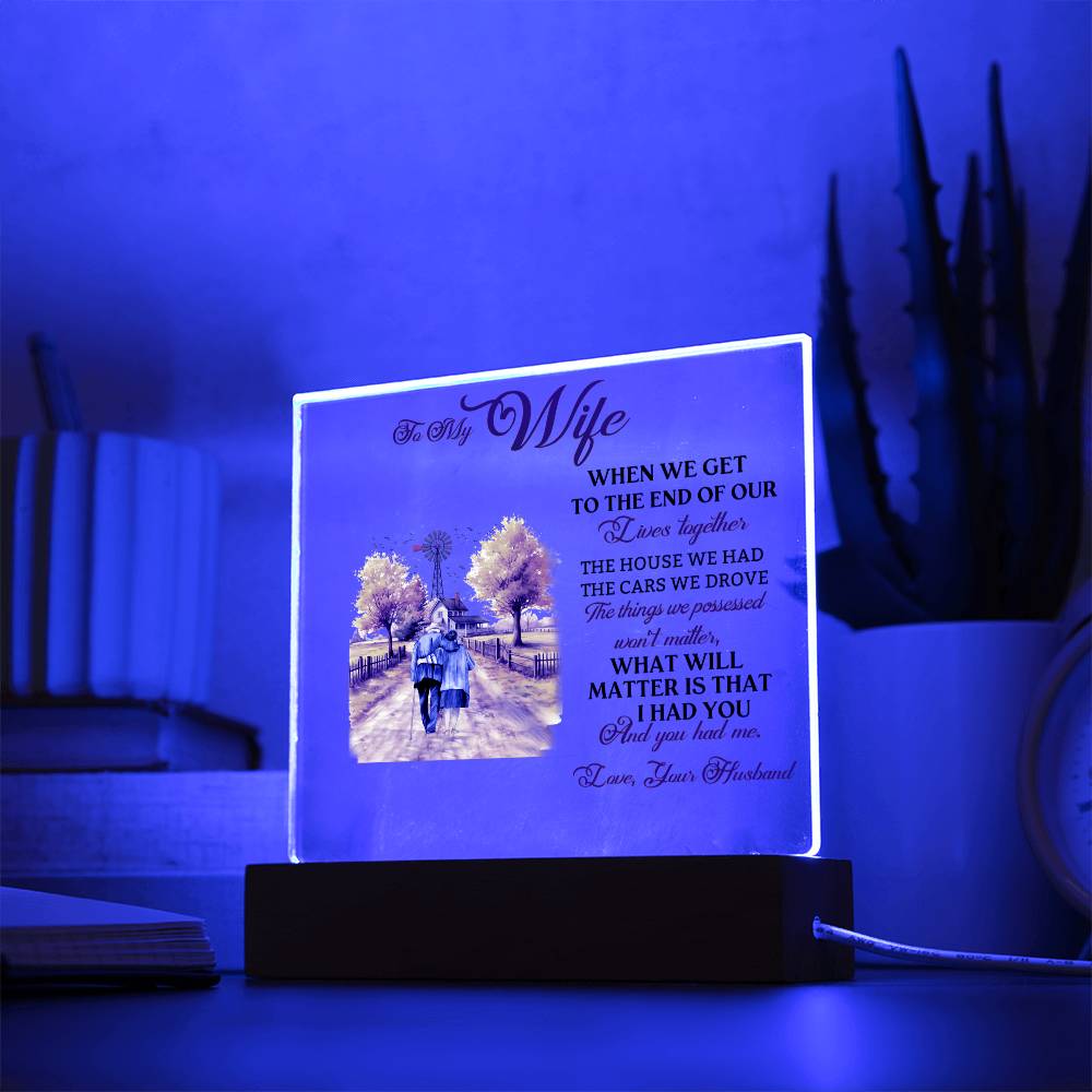 To My Wife | Acrylic Night Light Decoration - AlexEcomStore