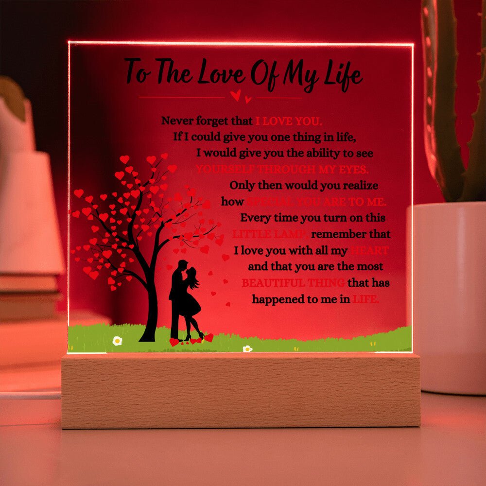 "To The Love Of My Life" Acrylic Night Light Decor - AlexEcomStore