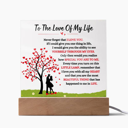 "To The Love Of My Life" Acrylic Night Light Decor - AlexEcomStore