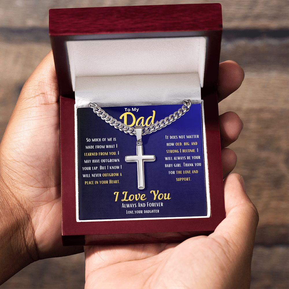 Dad | Cuban Chain With Cross Necklace - AlexEcomStore