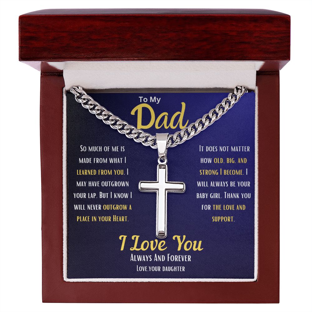 Dad | Cuban Chain With Cross Necklace - AlexEcomStore