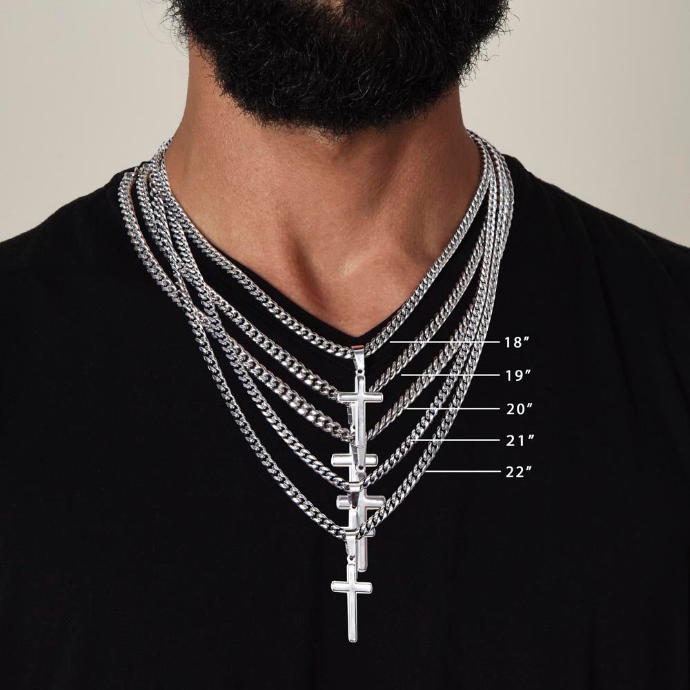 Dad | Cuban Chain With Cross Necklace - AlexEcomStore