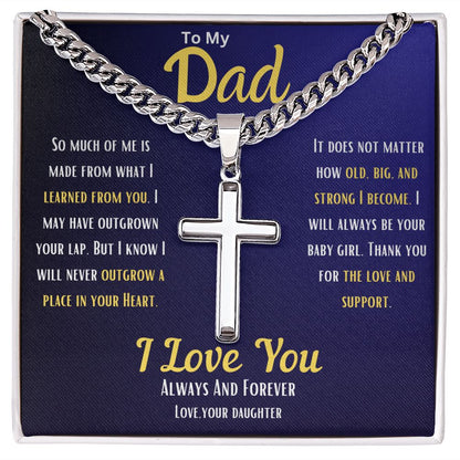 Dad | Cuban Chain With Cross Necklace - AlexEcomStore