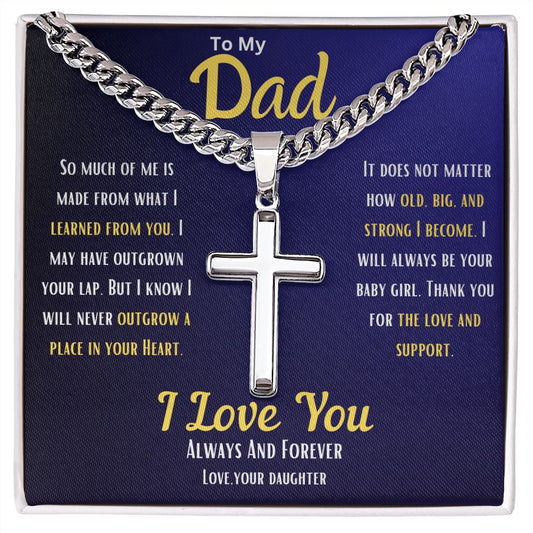 Dad | Cuban Chain With Cross Necklace - AlexEcomStore