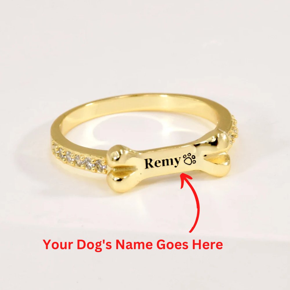 Dog Bone Shaped Ring | 925 Sterling Silver or 925 Gold Plated - AlexEcomStore