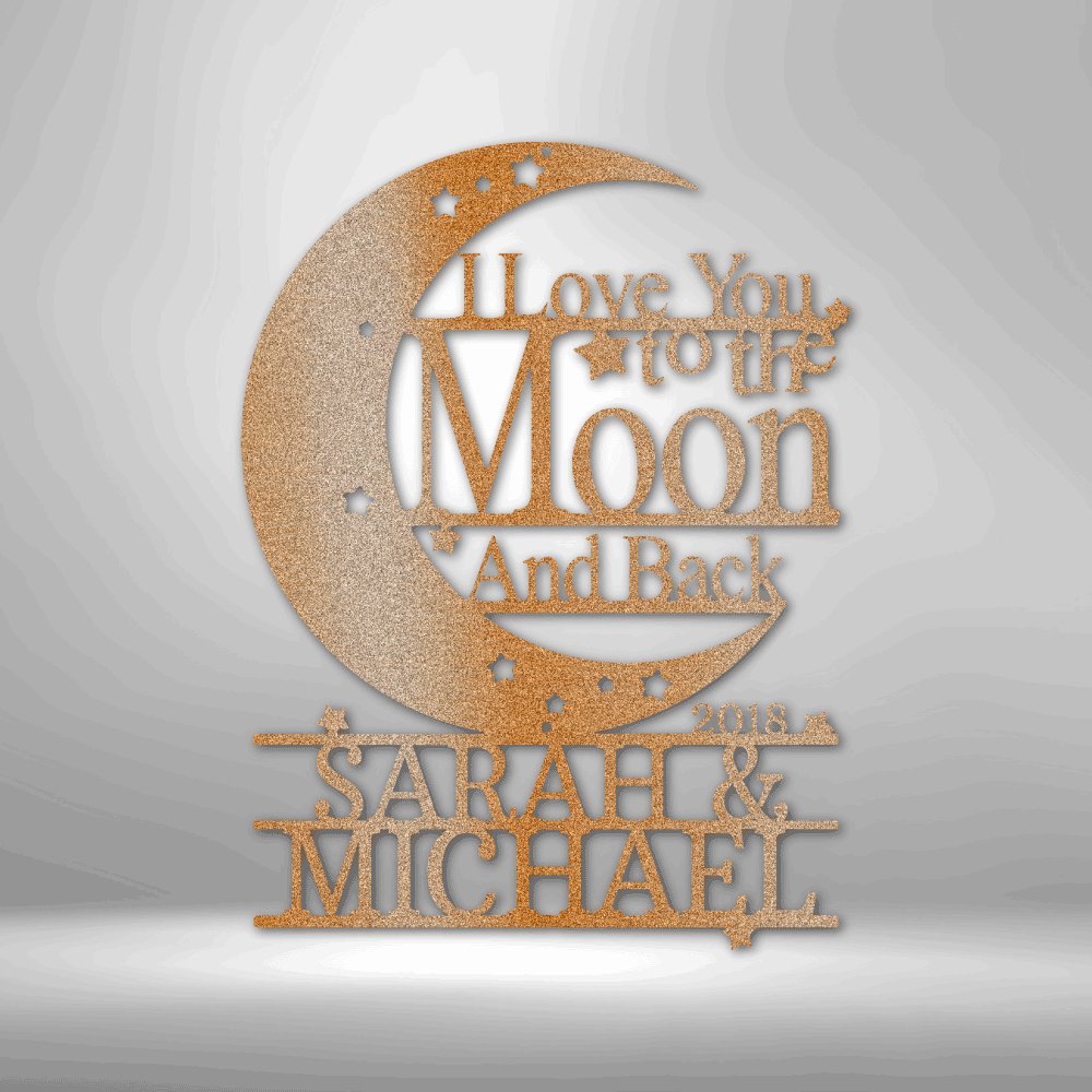 Moon and Back Monogram - Steel Sign - AlexEcomStore