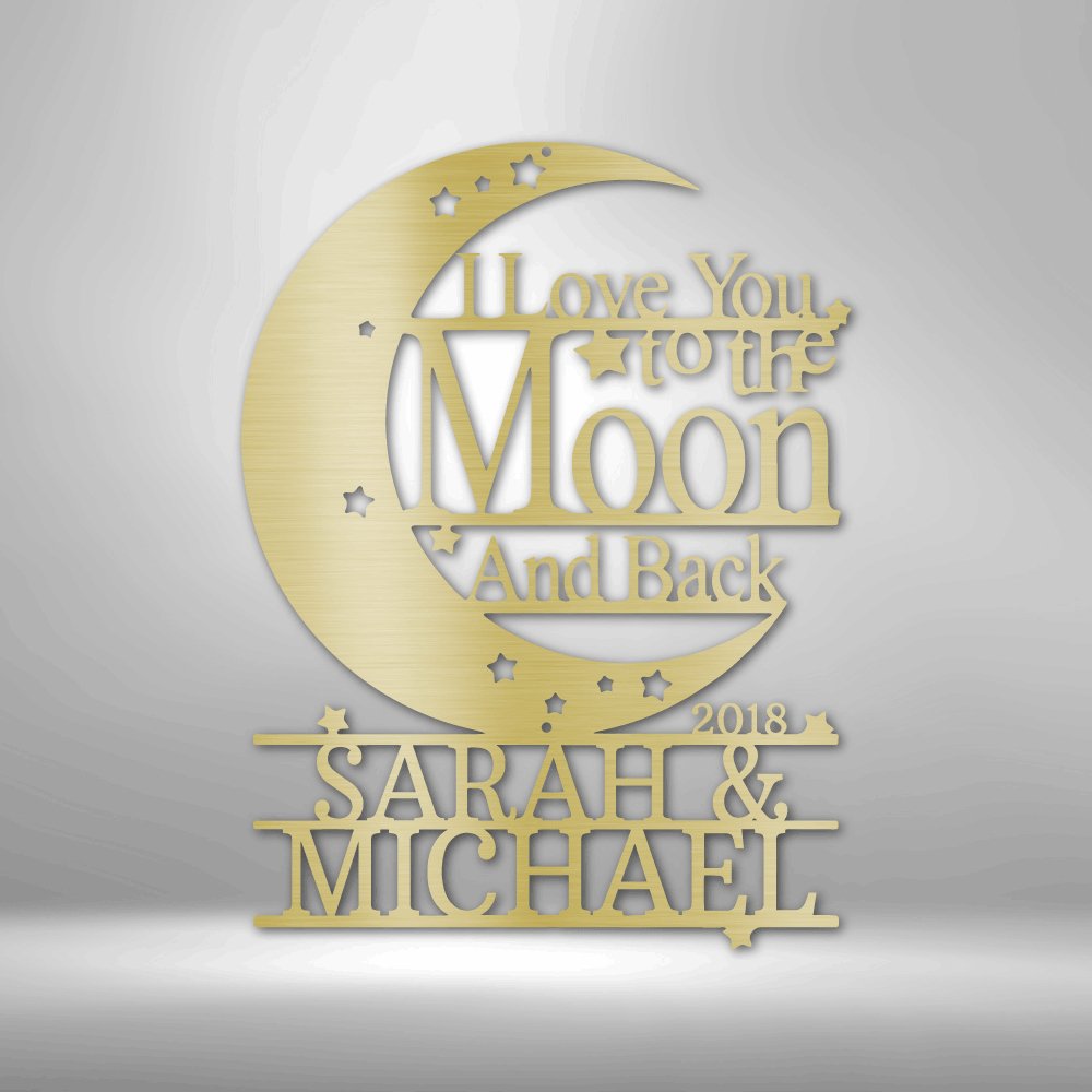 Moon and Back Monogram - Steel Sign - AlexEcomStore