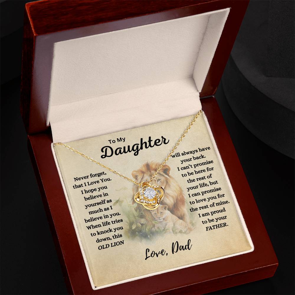 Old Lion | Dad to Daughter Love Knot Necklace - AlexEcomStore