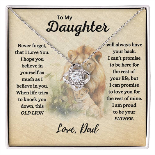 Old Lion | Dad to Daughter Love Knot Necklace - AlexEcomStore