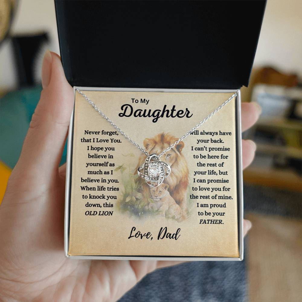 Old Lion | Dad to Daughter Love Knot Necklace - AlexEcomStore