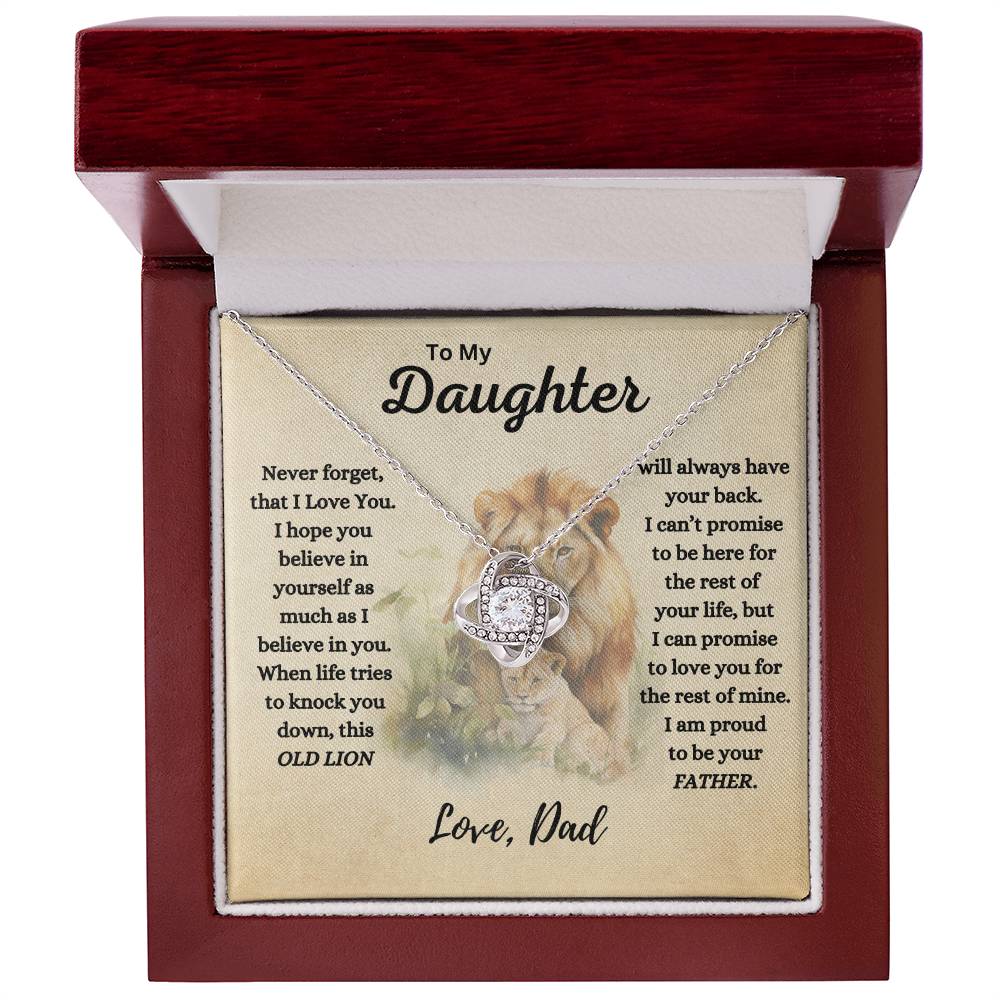 Old Lion | Dad to Daughter Love Knot Necklace - AlexEcomStore