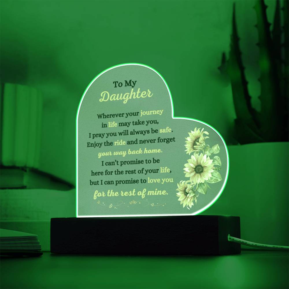 To My Daughter Acrylic Night Light - AlexEcomStore