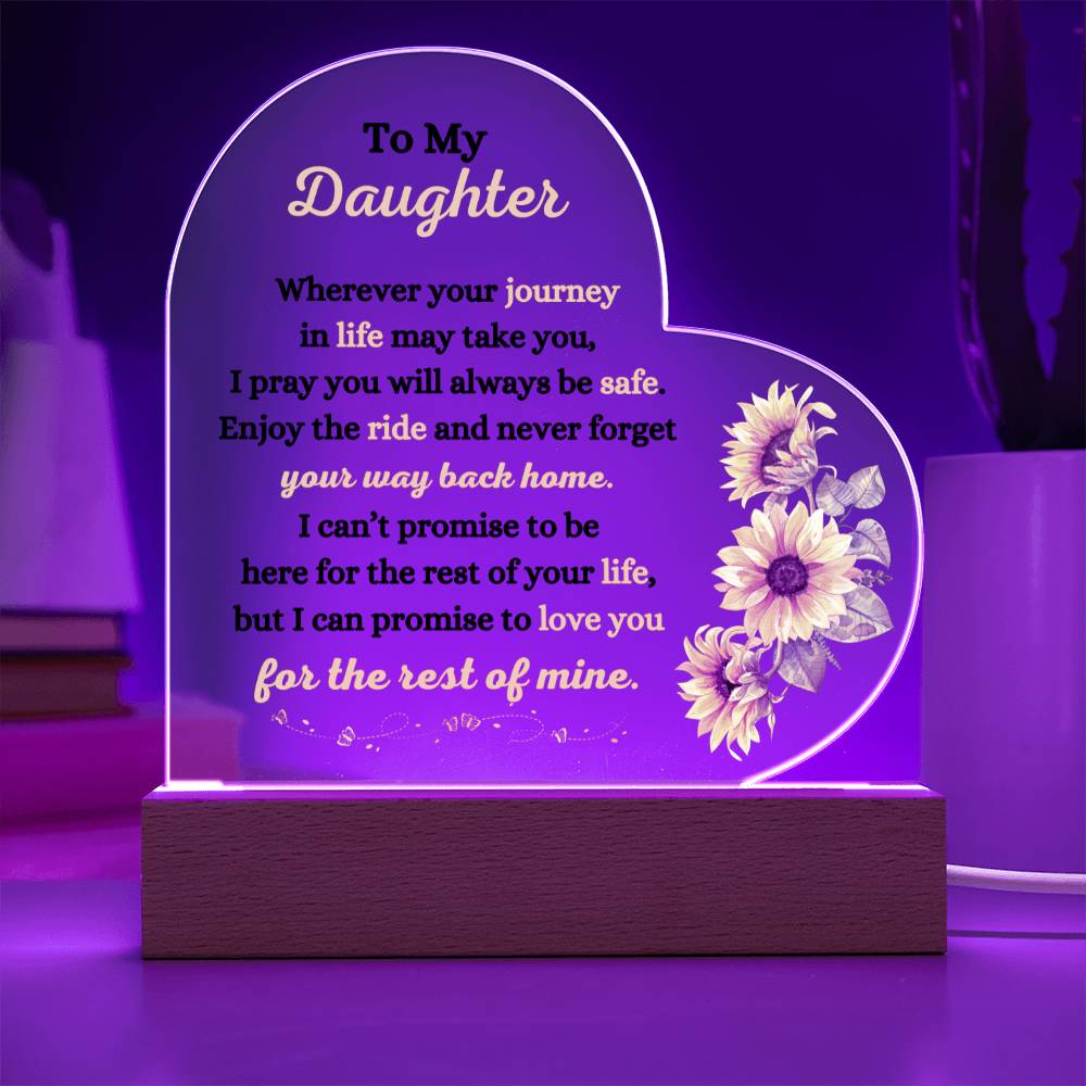 To My Daughter Acrylic Night Light - AlexEcomStore