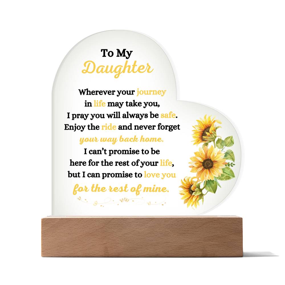 To My Daughter Acrylic Night Light - AlexEcomStore