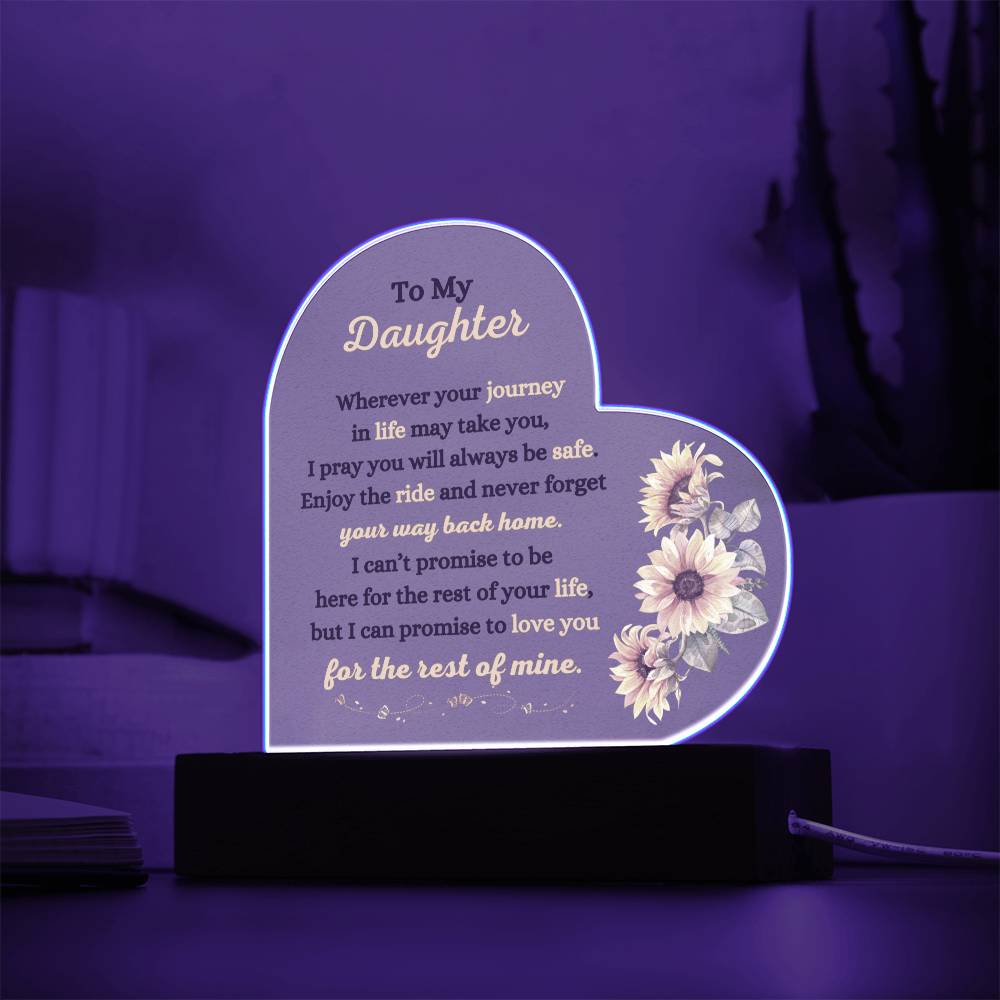 To My Daughter Acrylic Night Light - AlexEcomStore