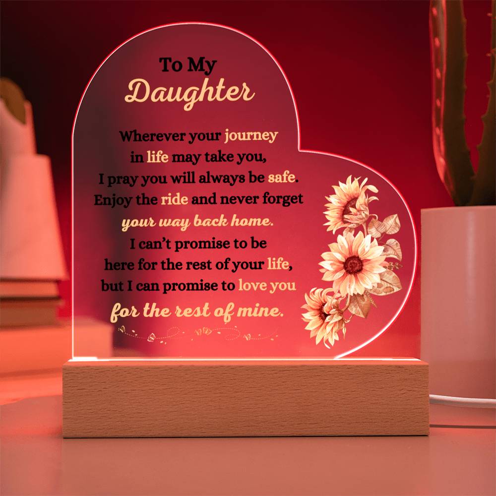 To My Daughter Acrylic Night Light - AlexEcomStore