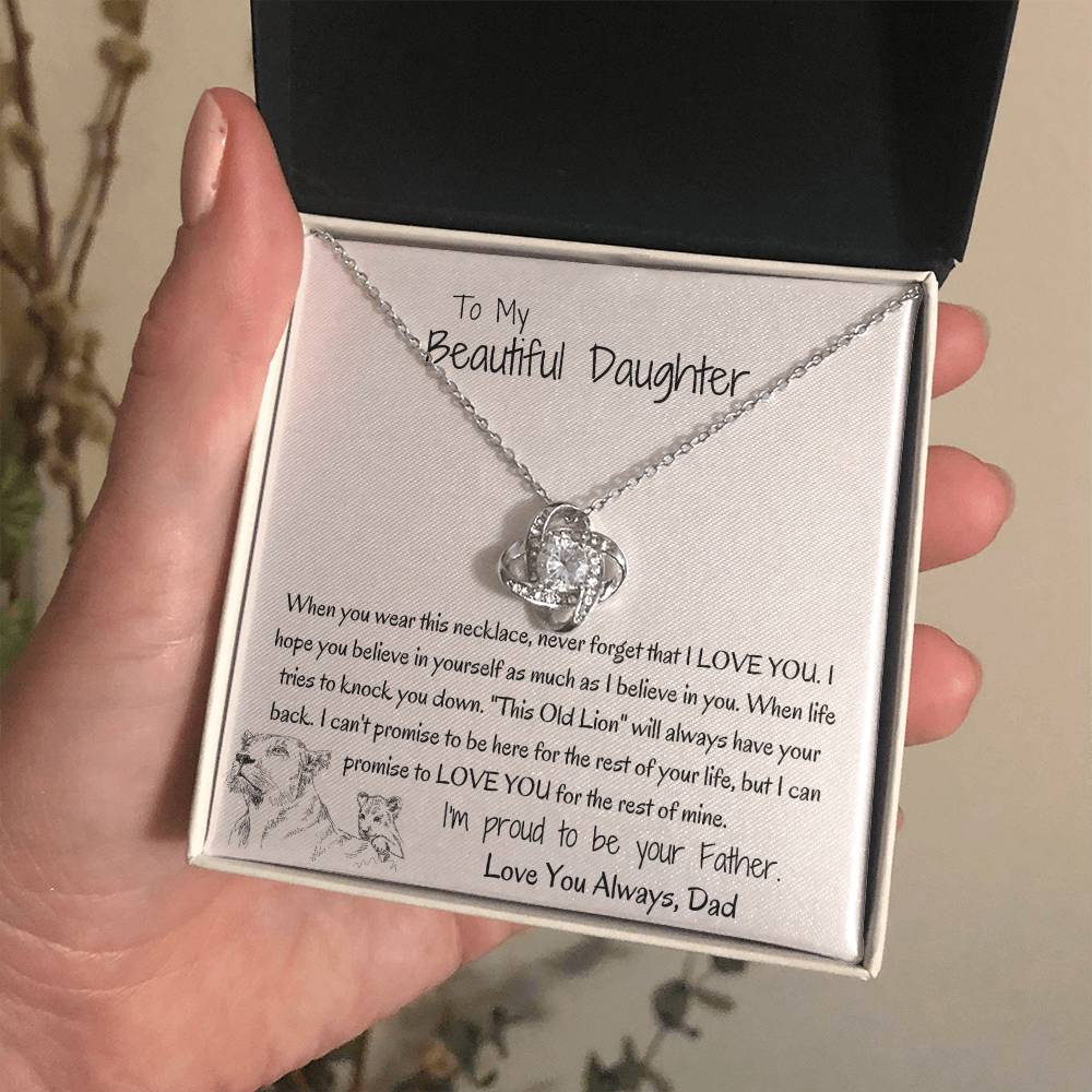 To My Daughter | Lion & Cub | Love Knot Necklace - AlexEcomStore