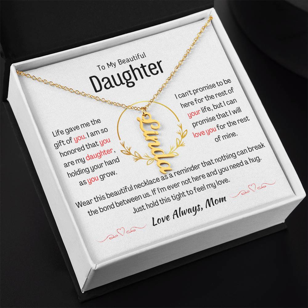 Vertical Name Daughter Necklace - AlexEcomStore