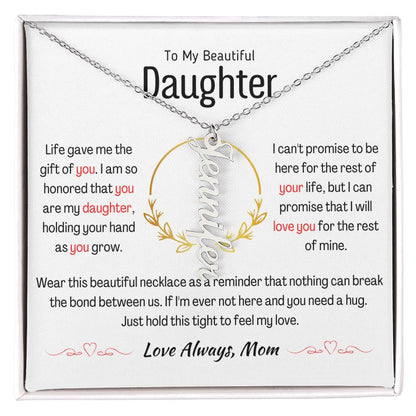 Vertical Name Daughter Necklace - AlexEcomStore