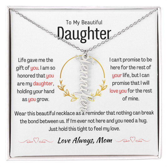 Vertical Name Daughter Necklace - AlexEcomStore