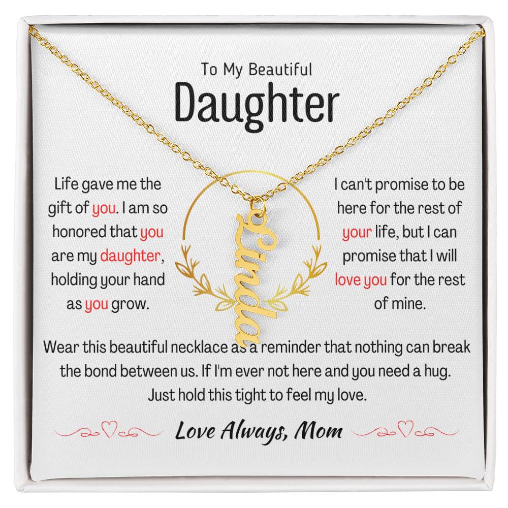 Vertical Name Daughter Necklace - AlexEcomStore