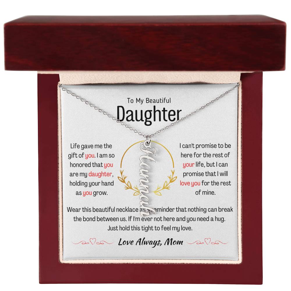 Vertical Name Daughter Necklace - AlexEcomStore