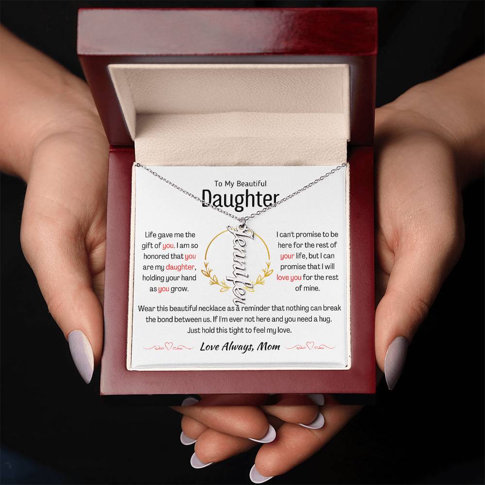 Vertical Name Daughter Necklace - AlexEcomStore