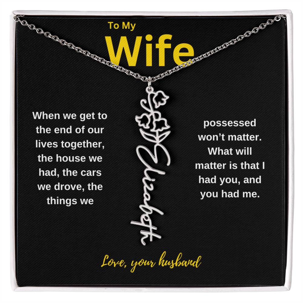 Wife | Flower Name Necklace - AlexEcomStore